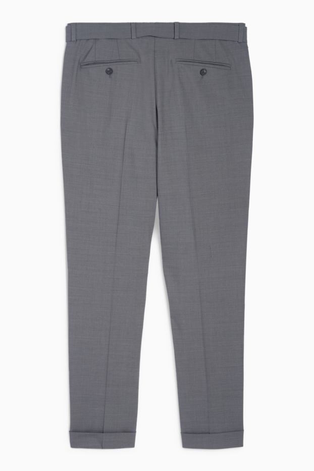 Uomo - Pantaloni coordinabili - regular fit - 4 Way Stretch - misto lana - grigio