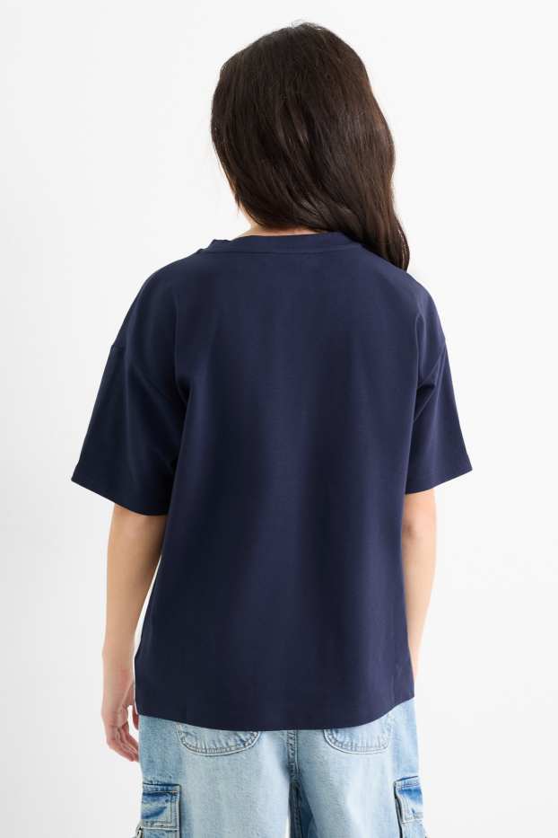 Kinder Mädchen - New York - Kurzarmshirt - dunkelblau