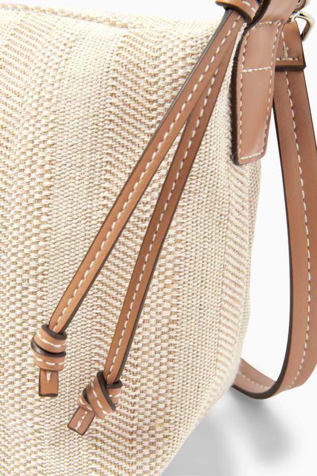 Donna - Borsa a tracolla con spallaccio staccabile - a righe - beige melange