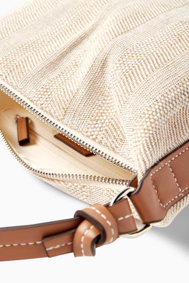 Donna - Borsa a tracolla con spallaccio staccabile - a righe - beige melange