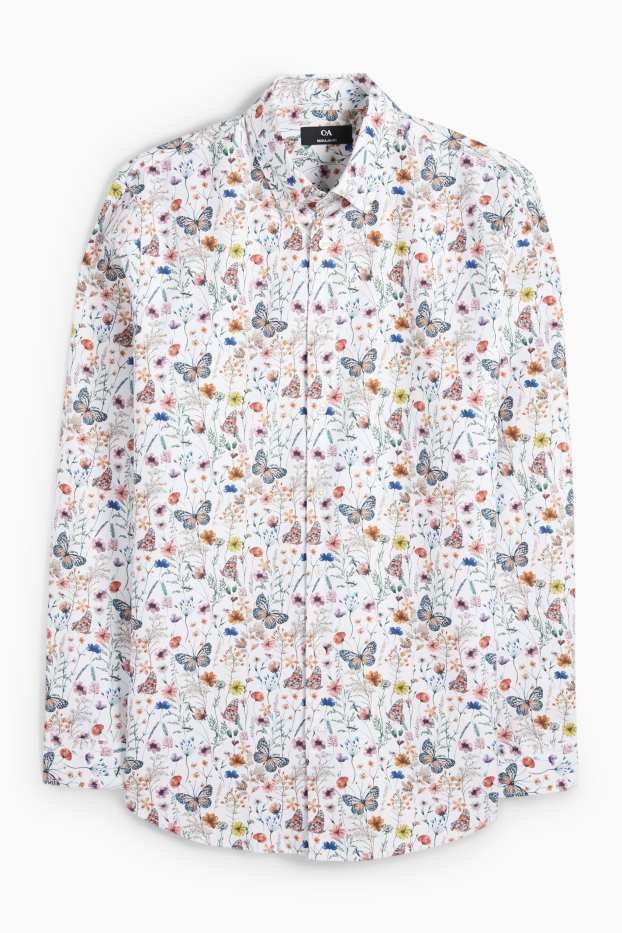 Uomo - Camicia - regular fit - button down - bianco
