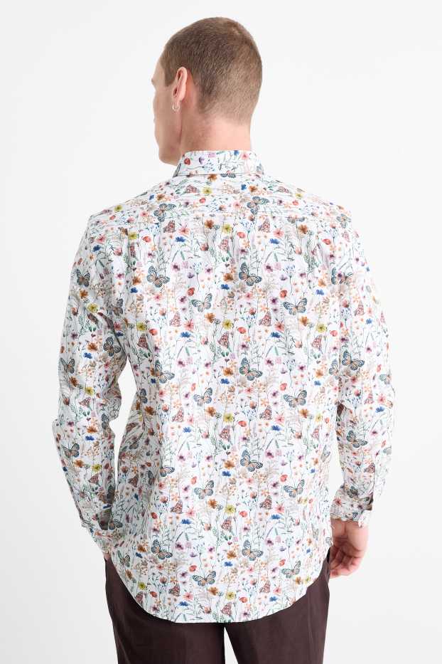Uomo - Camicia - regular fit - button down - bianco