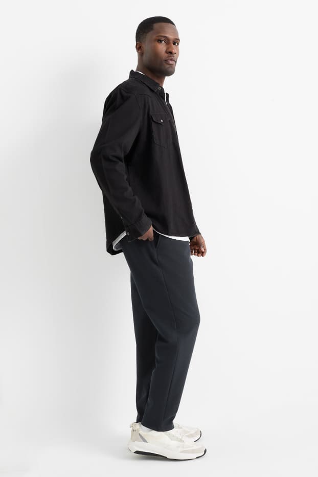 Pánské - Kalhoty chino - tapered fit - tmavomodrá