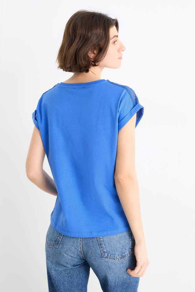 Damen - T-Shirt - Regular Fit - blau