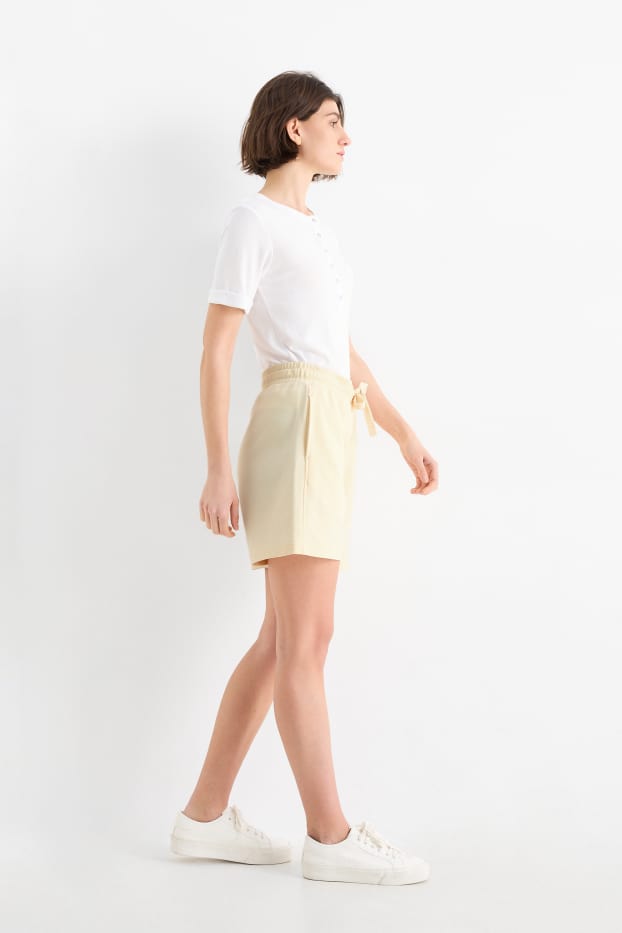 Femmes - Short en molleton - jaune clair