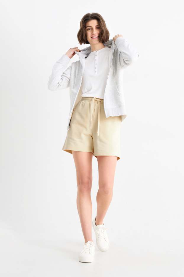 Femmes - Short en molleton - jaune clair