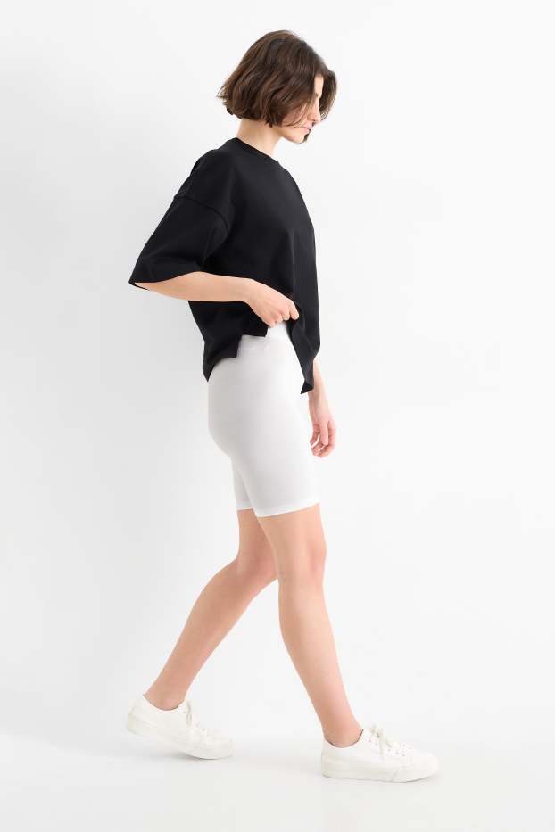 Donna - Confezione da 2 - shorts stile ciclista - bianco