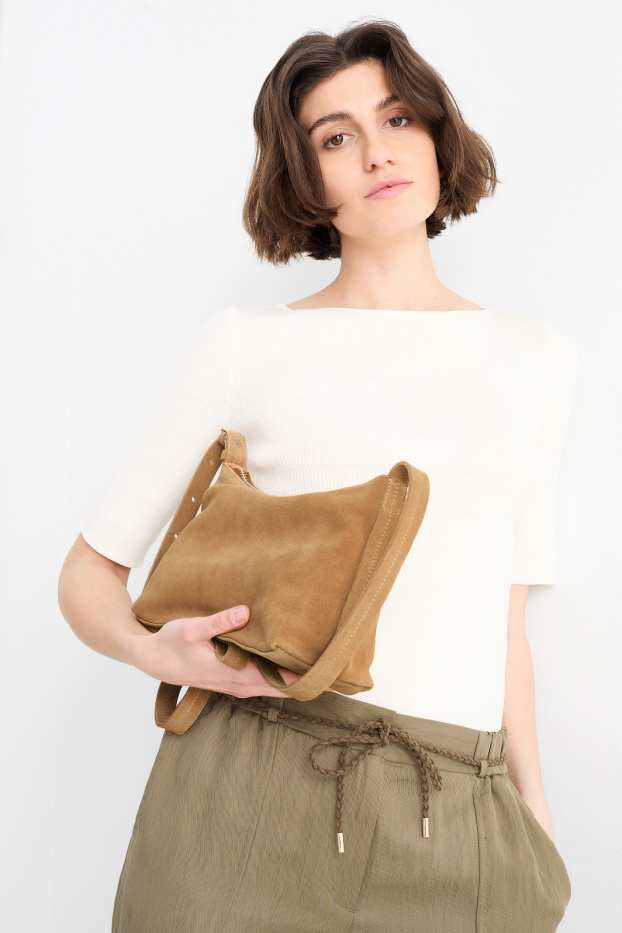 Femmes - Sac à bandoulière en matière synthétique - marron clair