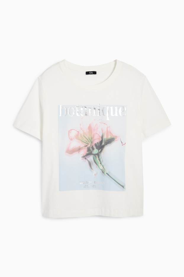 Donna - T-shirt - oversize - bianco crema