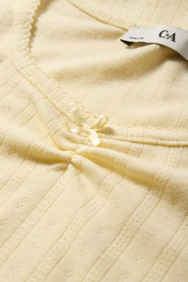 Kinderen: meisjes - T-shirt - lichtgeel