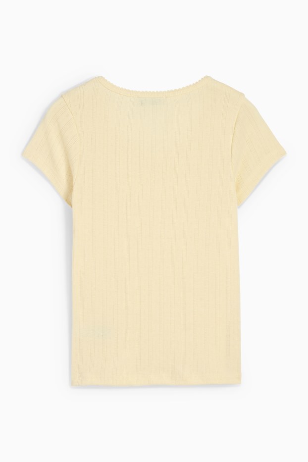 Kinderen: meisjes - T-shirt - lichtgeel
