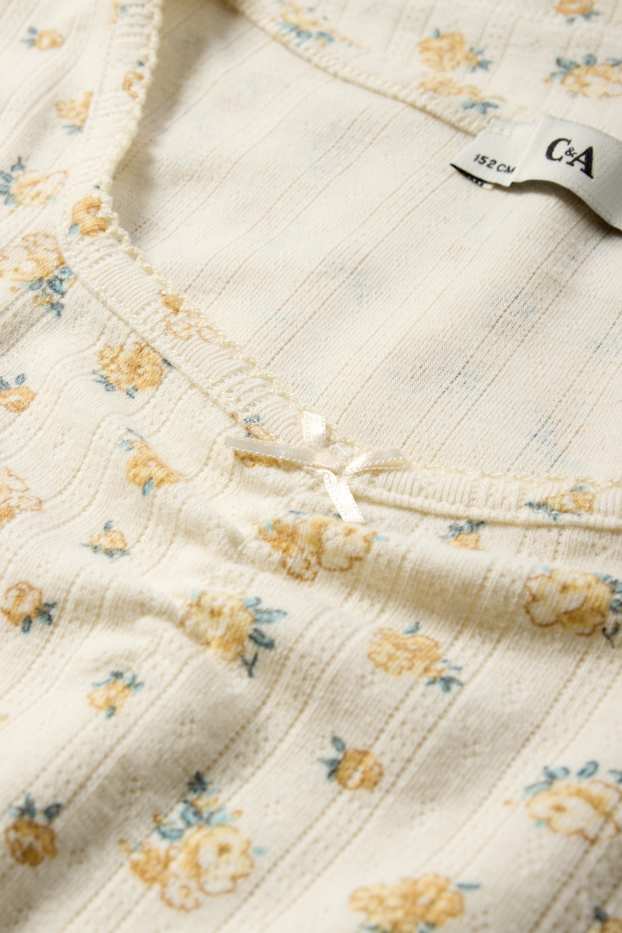 Nena - Samarreta de màniga curta - de flors - beix clar