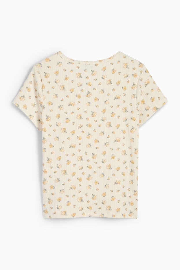 Nena - Samarreta de màniga curta - de flors - beix clar