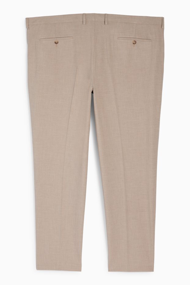Pánské - Oblekové kalhoty - regular fit - stretch - béžová
