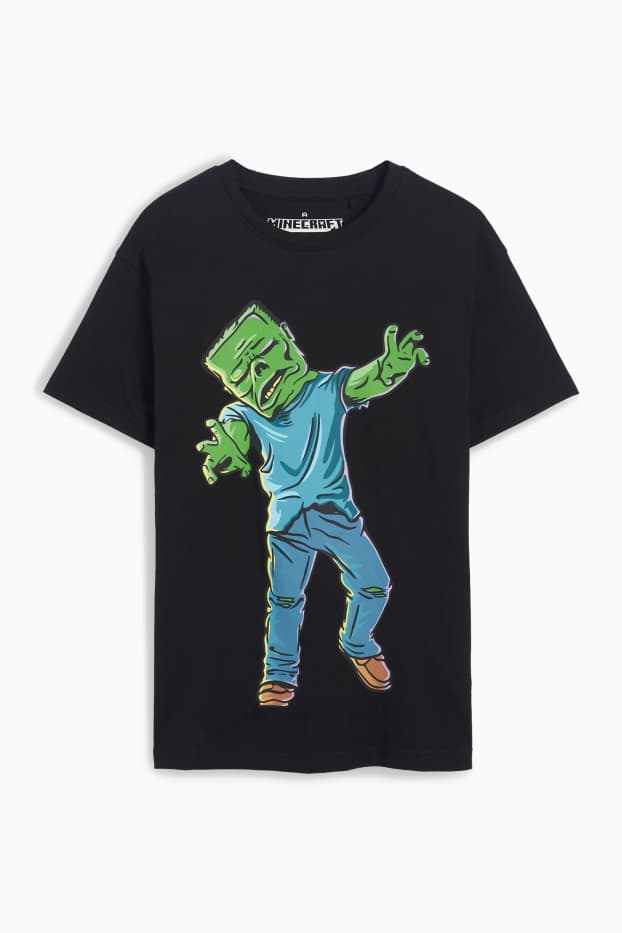Kinderen: jongens - Minecraft - T-shirt - zwart