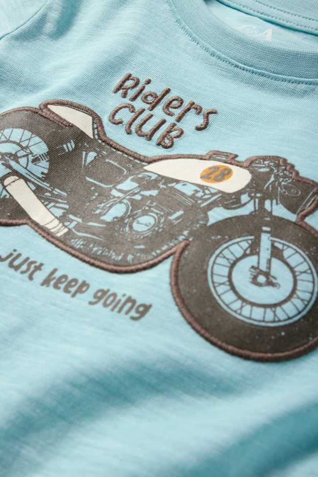 Bambini - Moto - set - t-shirt e shorts - 2 pezzi - turchese