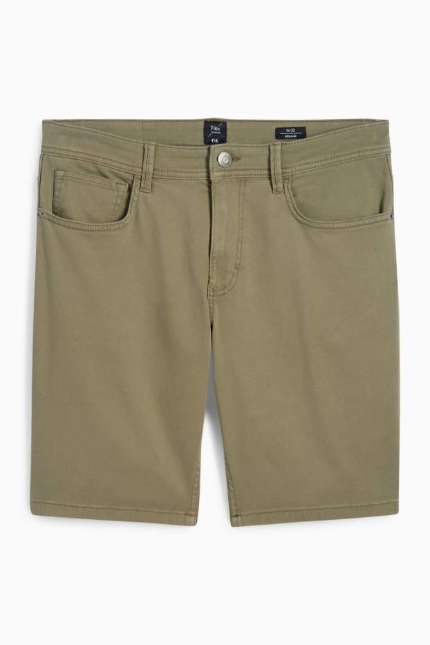 Uomo - Bermuda - Flex - LYCRA® - verde scuro