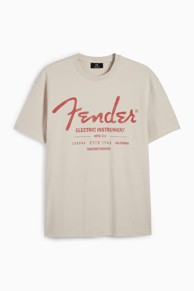 Uomo - T-shirt - relaxed fit - Fender - beige chiaro
