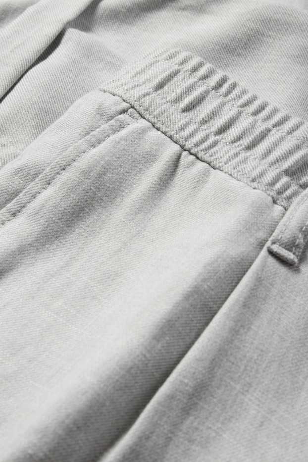 Hommes - Chino avec teneur en lin - tapered fit - gris clair