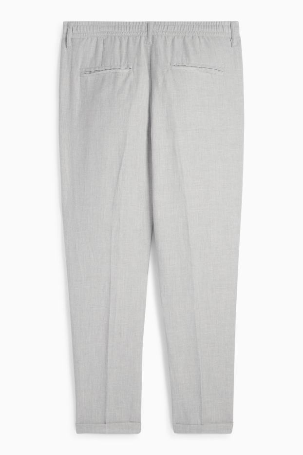 Hommes - Chino avec teneur en lin - tapered fit - gris clair