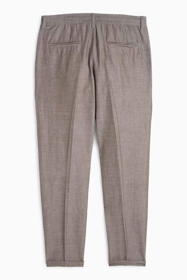 Hommes - Chino - tapered fit - marron clair