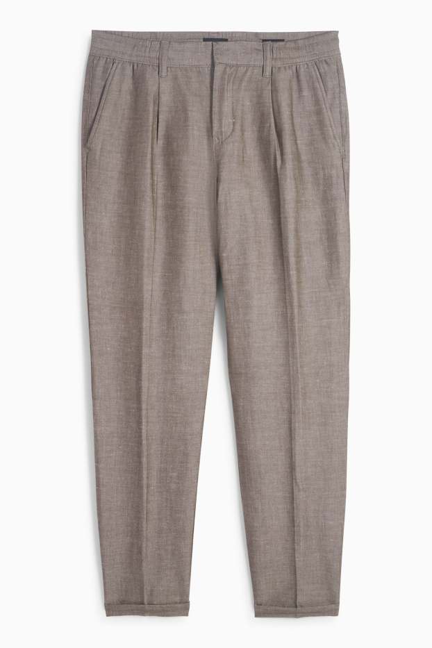 Hommes - Chino - tapered fit - marron clair