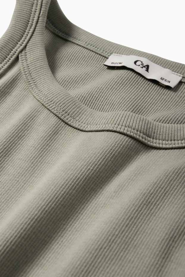 Dzieci dziewczynki - Top - w prążki - zielony