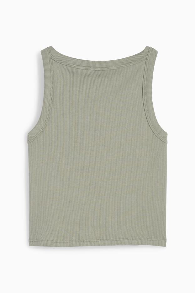 Dzieci dziewczynki - Top - w prążki - zielony