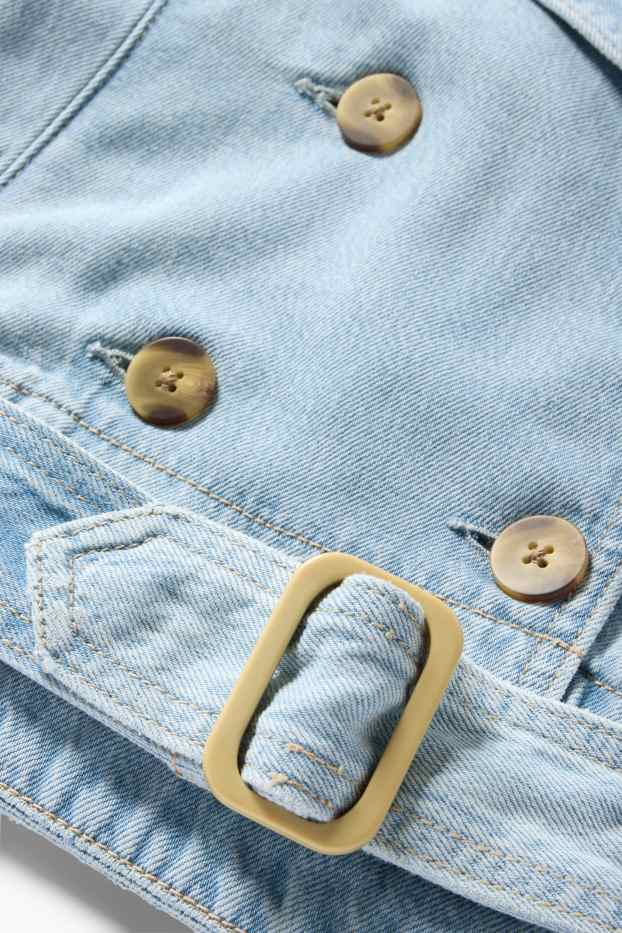 Femei - Trenci crop - denim-albastru deschis