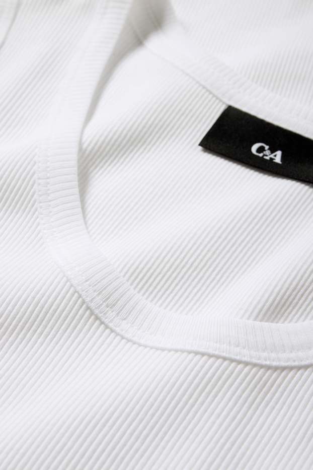 Uomo - Canotta - a coste doppie - bianco