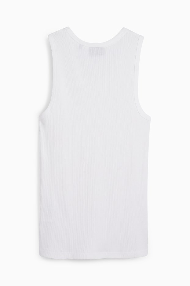 Uomo - Canotta - a coste doppie - bianco