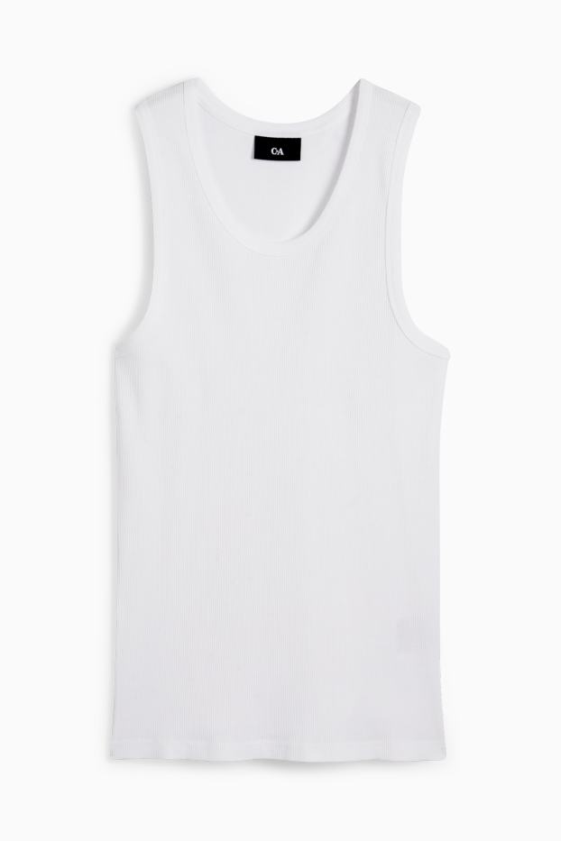 Uomo - Canotta - a coste doppie - bianco