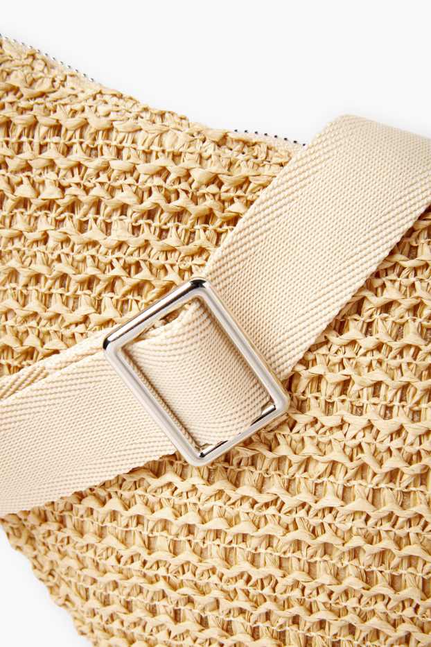 Femmes - Sac à bandoulière en paille - beige
