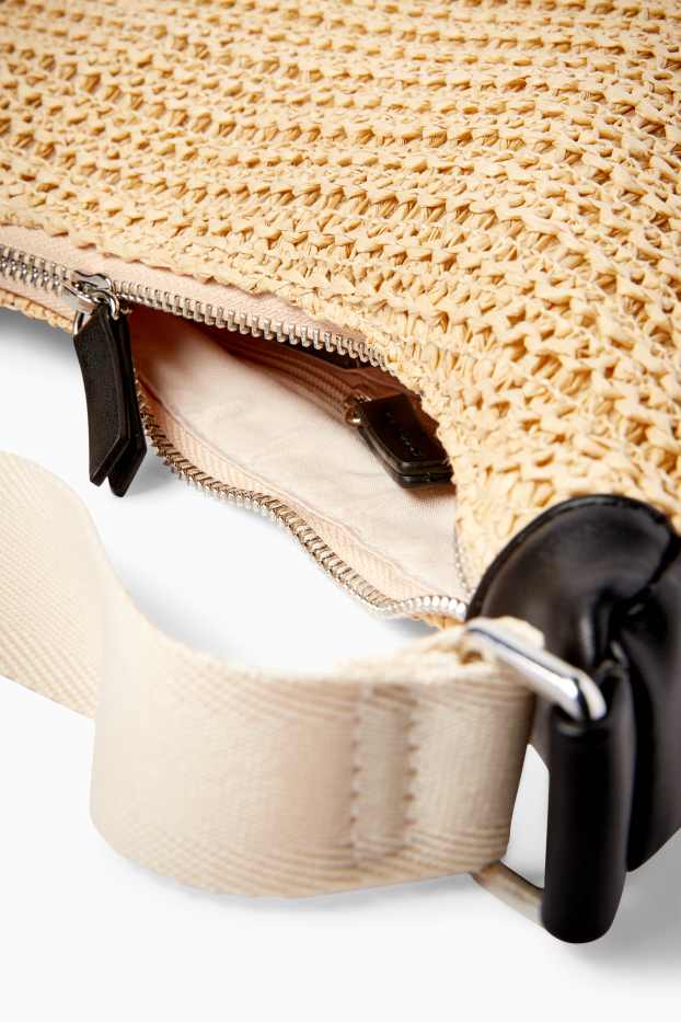 Femmes - Sac à bandoulière en paille - beige