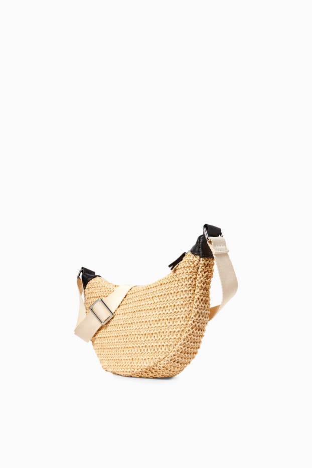 Femmes - Sac à bandoulière en paille - beige