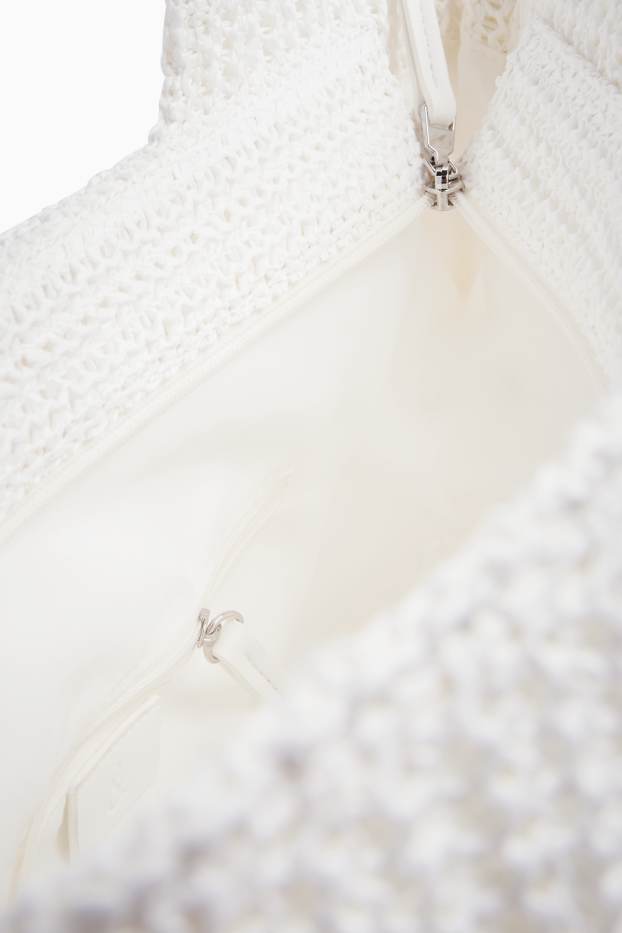 Donna - Shopper grande in paglia - bianco