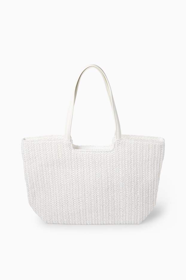 Donna - Shopper grande in paglia - bianco