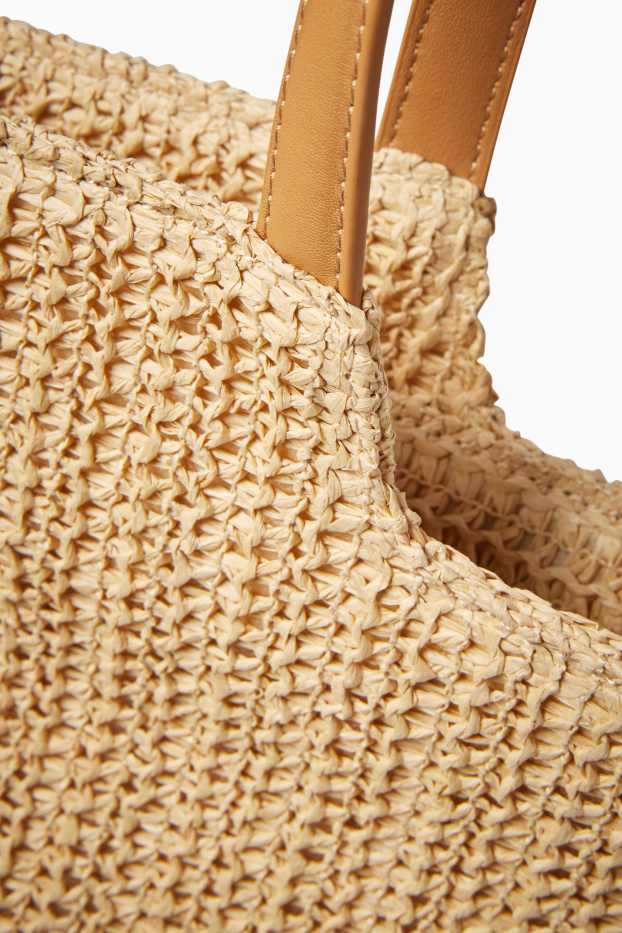 Donna - Shopper grande in paglia - beige chiaro