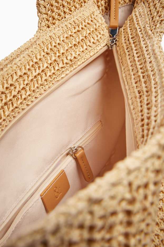 Donna - Shopper grande in paglia - beige chiaro