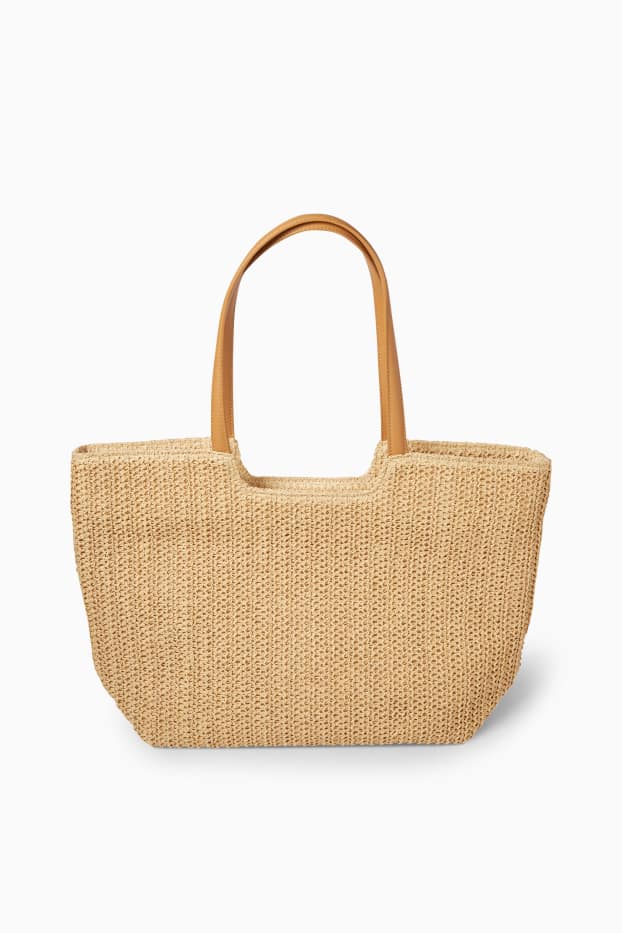 Donna - Shopper grande in paglia - beige chiaro