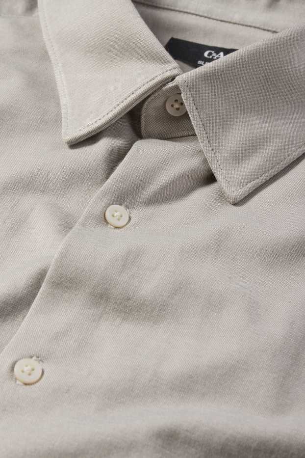 Heren - Business-overhemd - slim fit - kent - grijs