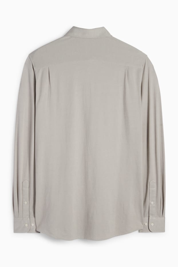 Heren - Business-overhemd - slim fit - kent - grijs