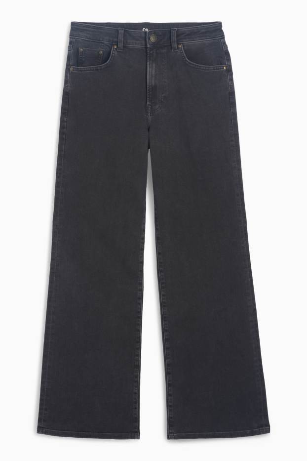 Donna - Jeans a gamba larga - vita media - jeans grigio scuro