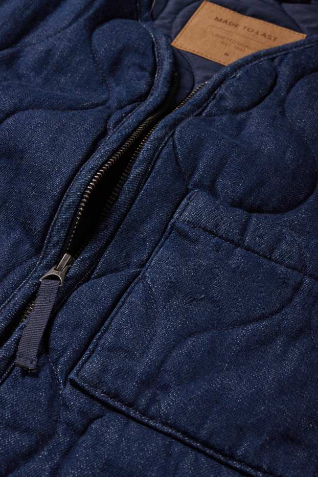 Herren - Jeans-Steppweste - dunkeljeansblau