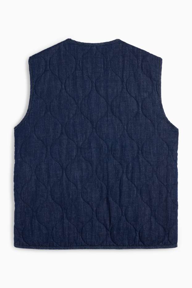 Herren - Jeans-Steppweste - dunkeljeansblau