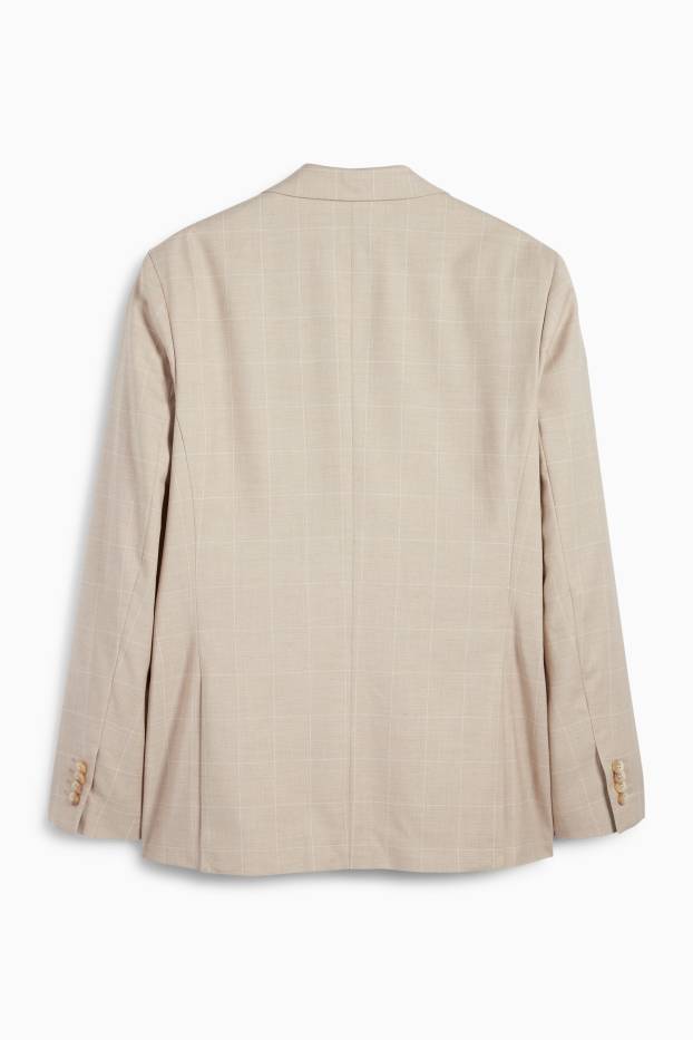 Herren - Baukasten-Sakko - Slim Fit - Stretch - kariert - beige