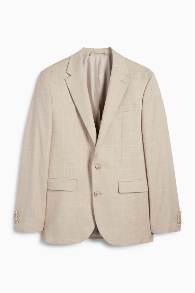 Herren - Baukasten-Sakko - Slim Fit - Stretch - kariert - beige