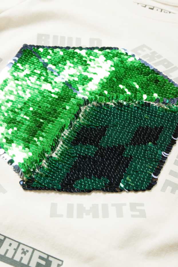 Nen - Minecraft - samarreta de màniga curta - efecte brillant - blanc trencat