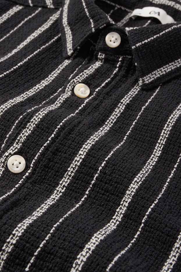 Enfants garçons - Chemise - à rayures - noir / blanc