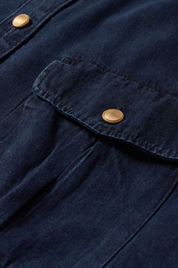 Dames - Spijkerblouse - jeansdonkerblauw